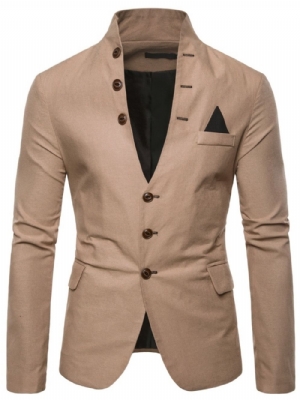 Blazer Casual Masculino Com Gola Simples E Bolso Simples