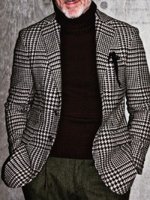 Blazer Houndstooth Casual Fino Para Lazer