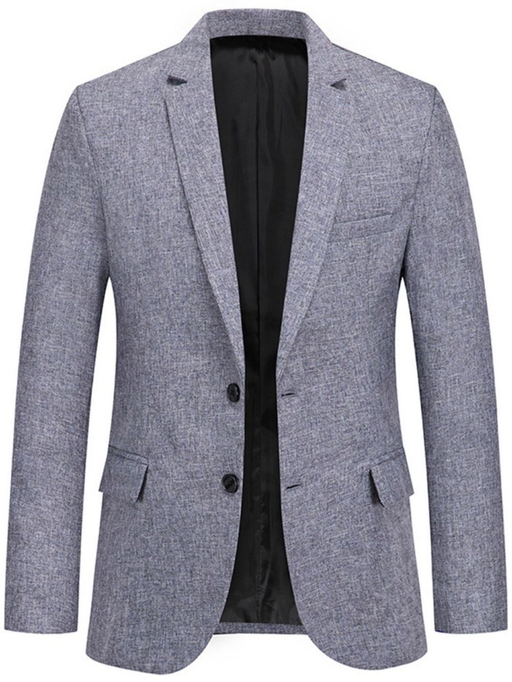 Blazer De Lapela Casual Slim Liso Entalhado