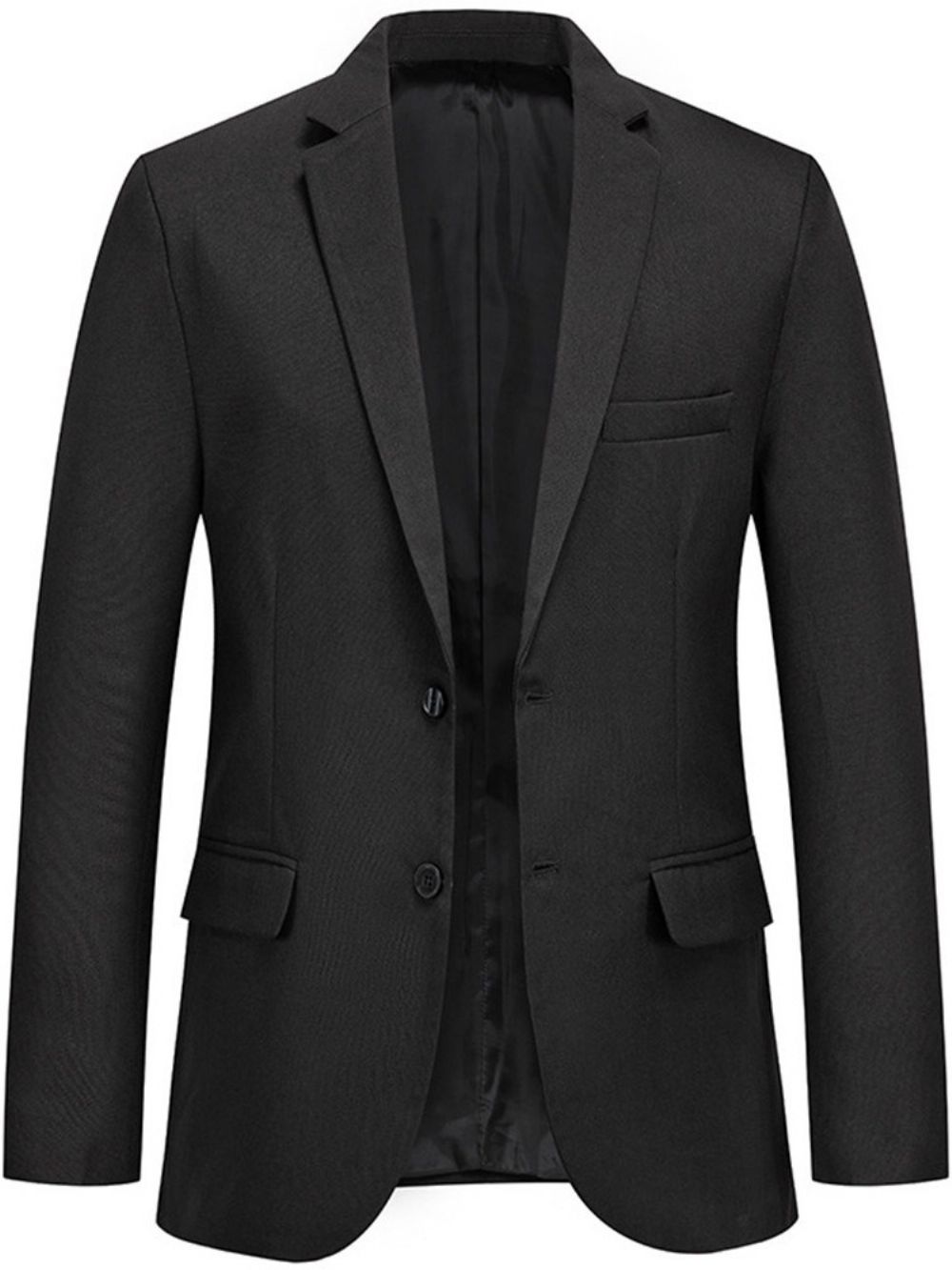 Blazer De Lapela Casual Slim Liso Entalhado