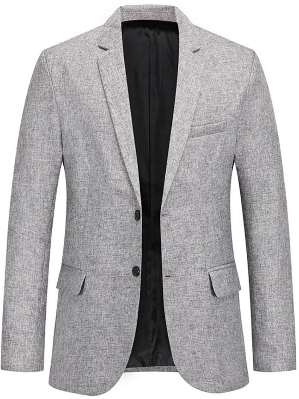 Blazer De Lapela Casual Slim Liso Entalhado