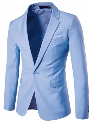 Blazer De Lapela Com Entalhe Liso E Fino