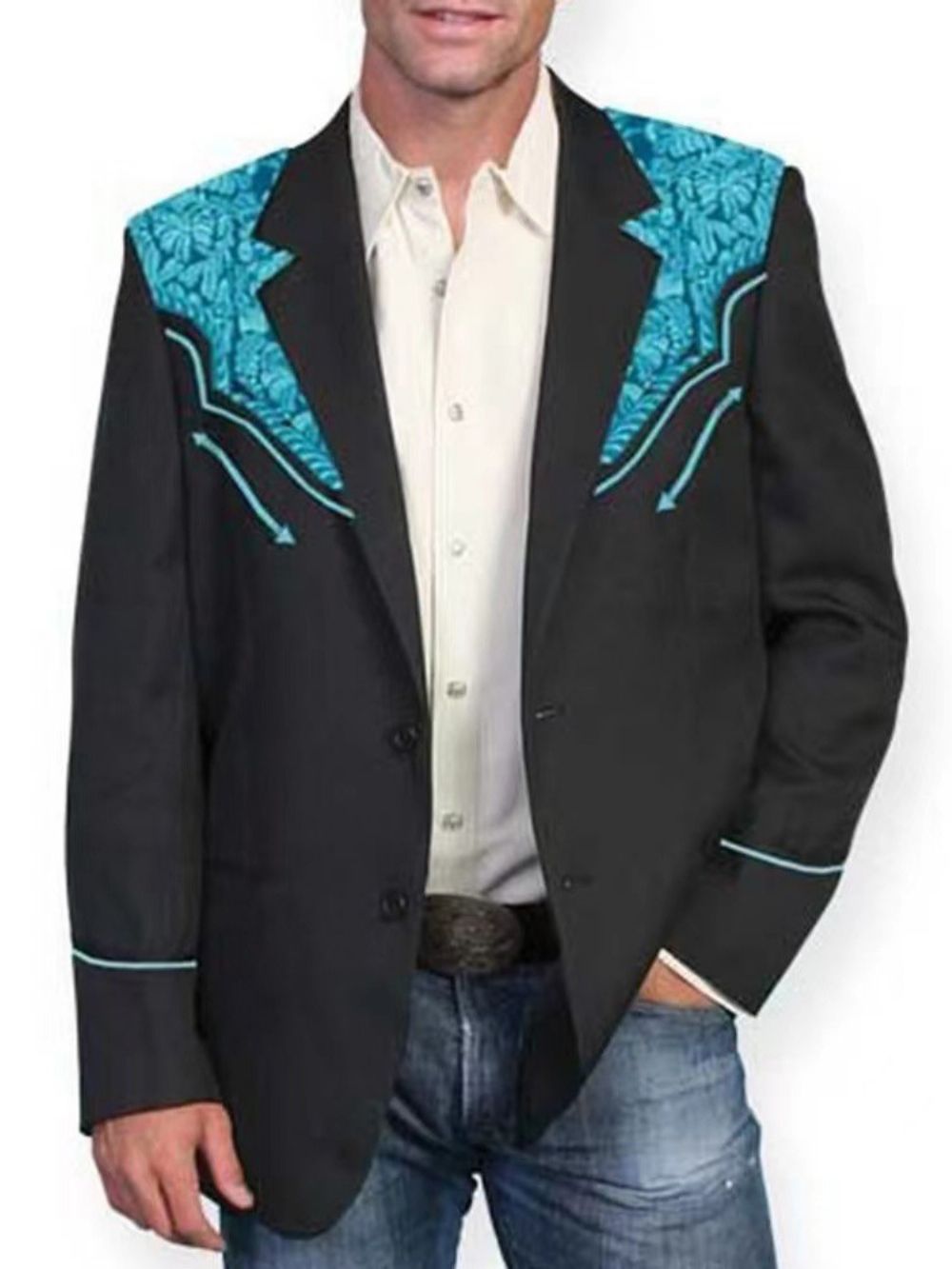 Blazer De Lazer De Abotoamento Simples Bordado