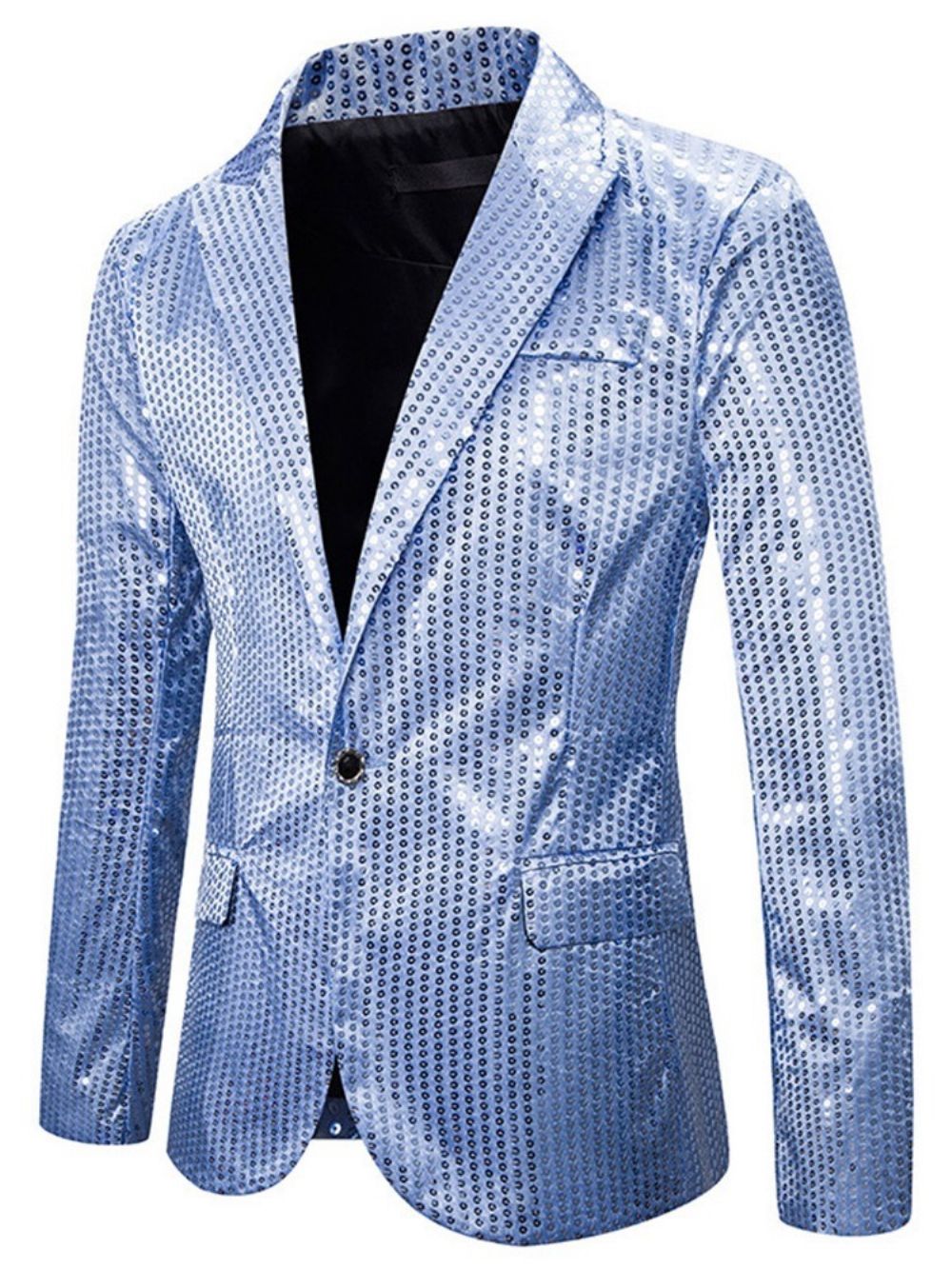 Blazer De Lazer Casual Com Lapela Entalhada Com Lantejoulas