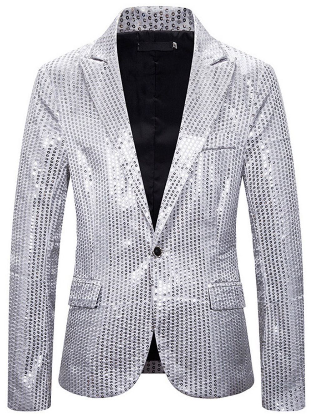 Blazer De Lazer Casual Com Lapela Entalhada Com Lantejoulas