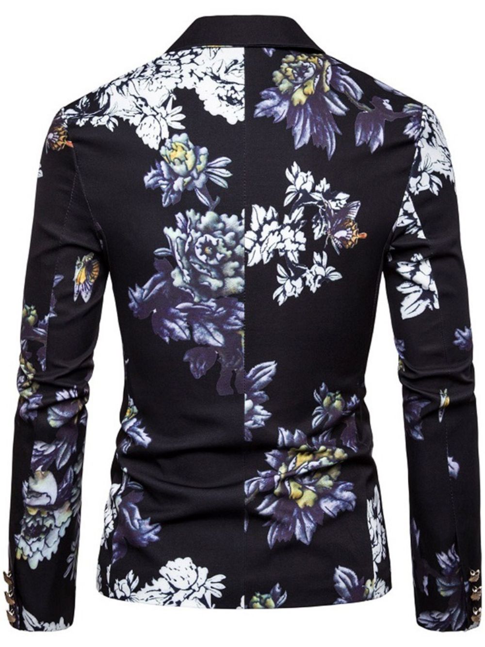 Blazer De Lazer Com Estampa Floral De Lapela Entalhada