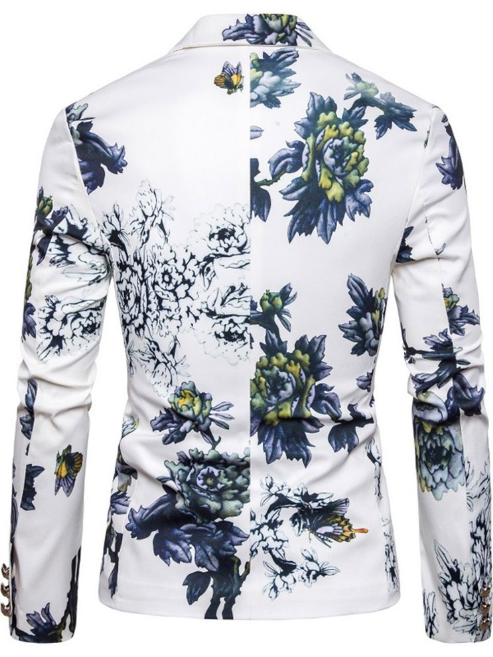 Blazer De Lazer Com Estampa Floral De Lapela Entalhada