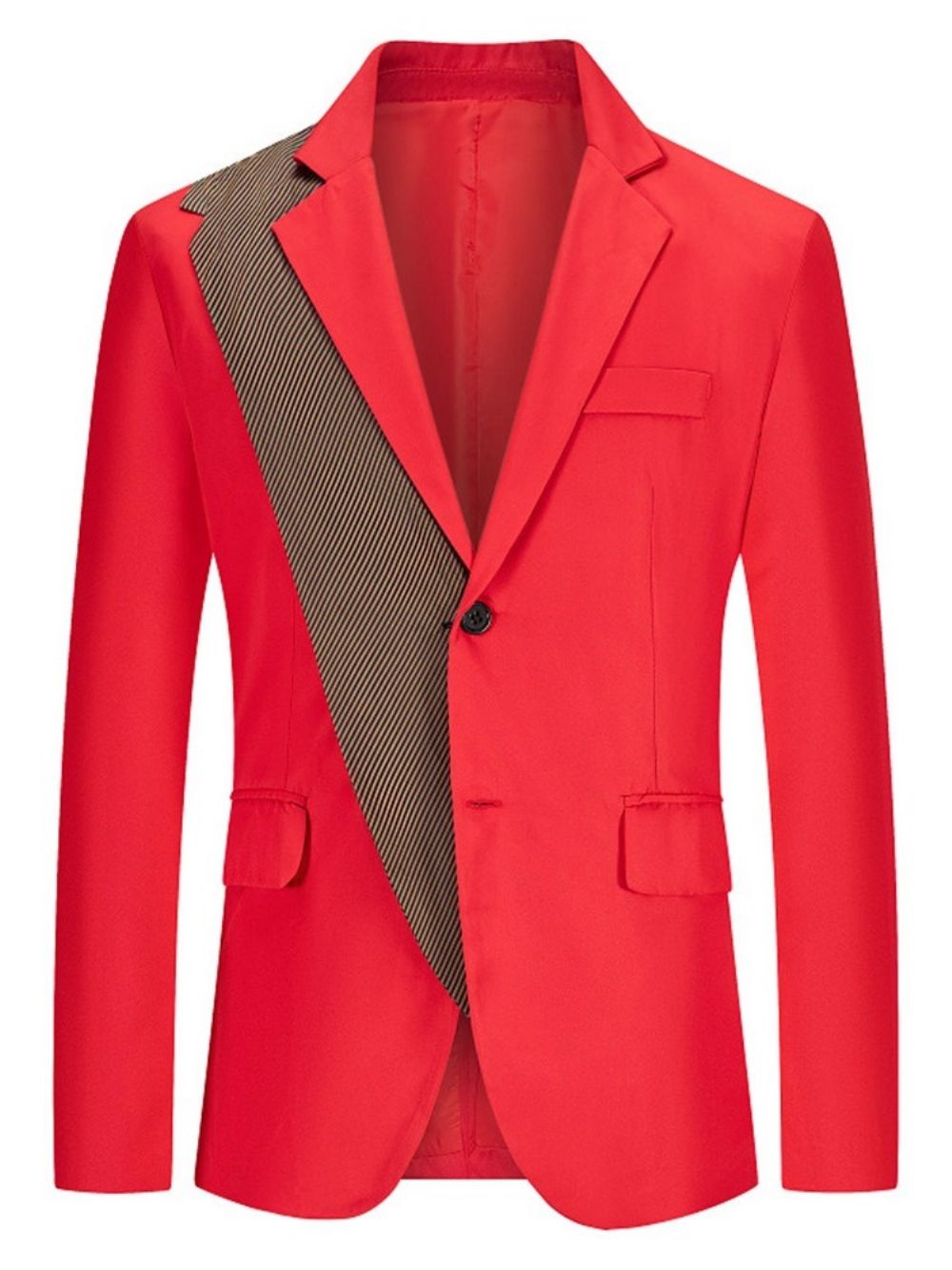 Blazer De Lazer De Lapela Com Entalhe Fino Color Block