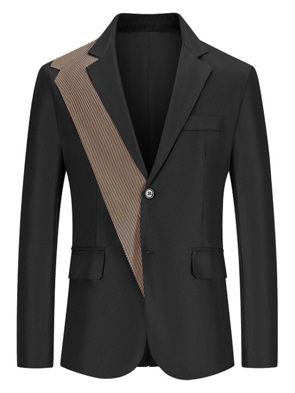 Blazer De Lazer De Lapela Com Entalhe Fino Color Block