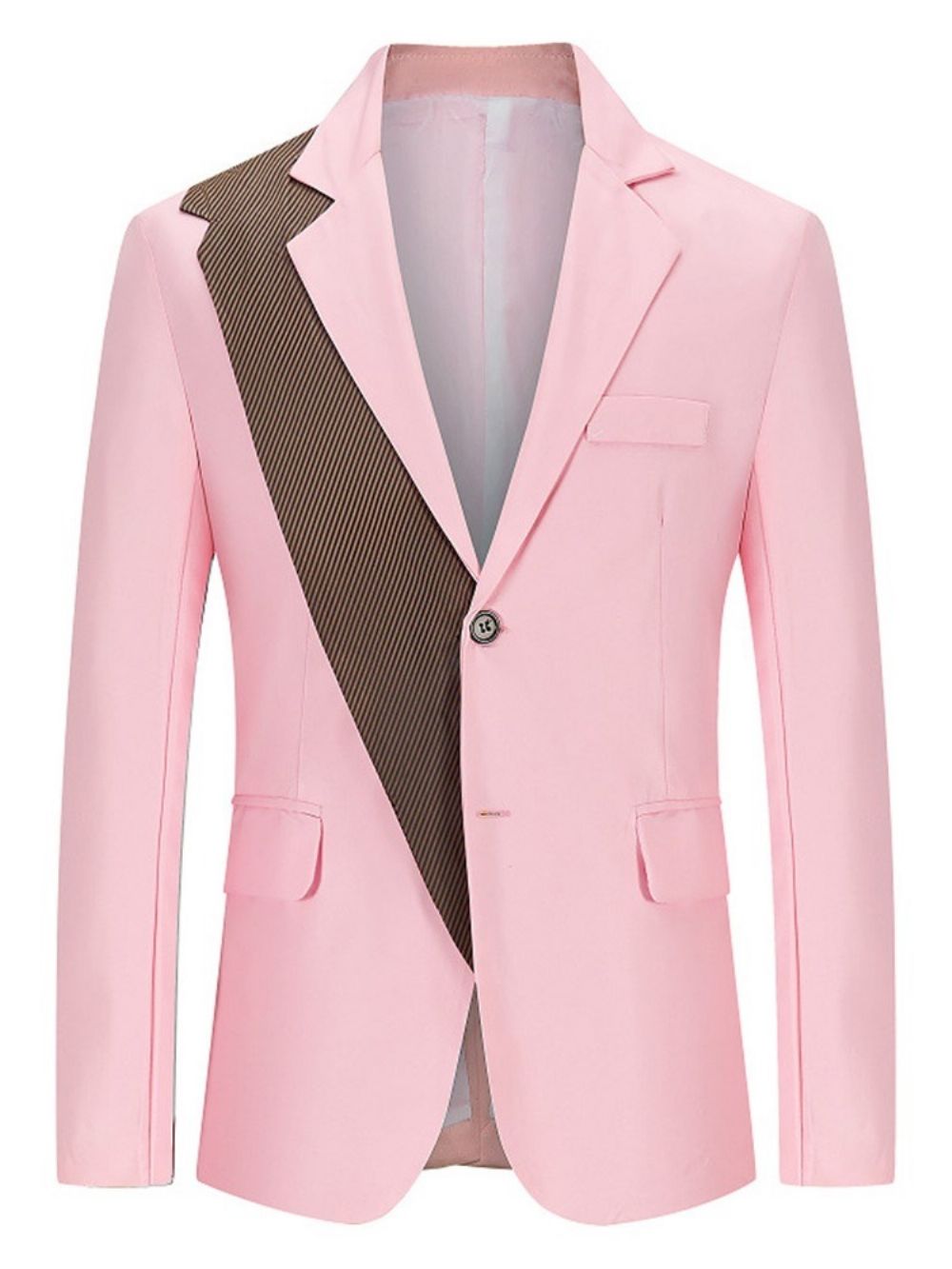 Blazer De Lazer De Lapela Com Entalhe Fino Color Block