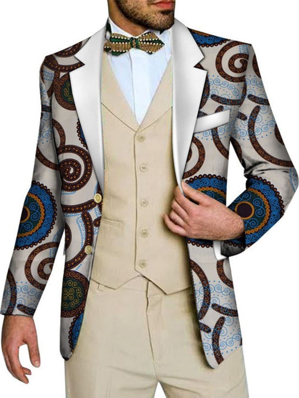 Blazer Masculino Casual Estampado Fino