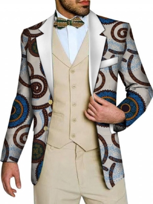 Blazer Masculino Casual Estampado Fino