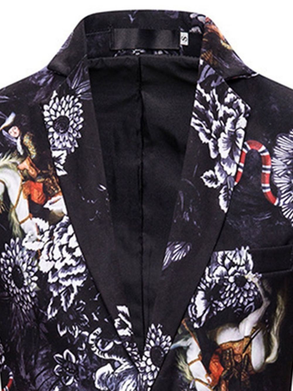 Blazer Masculino De Lapela Com Entalhe Floral Fino