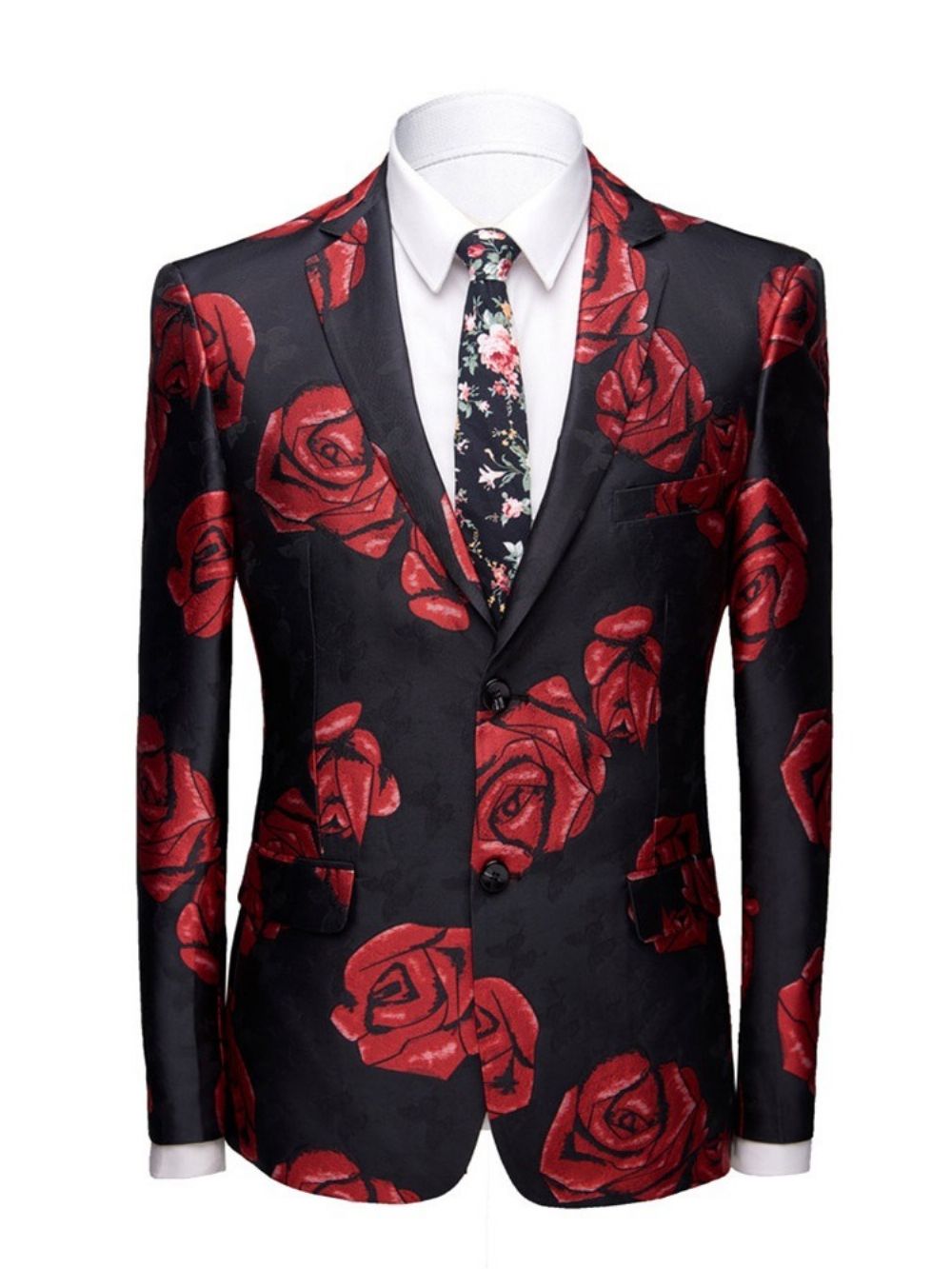 Blazer Masculino De Lazer Com Estampa Slim Floral