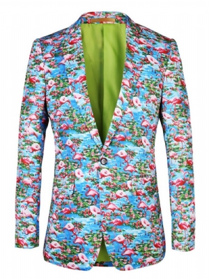 Blazer Masculino Slim Impresso Flamingo Color Block