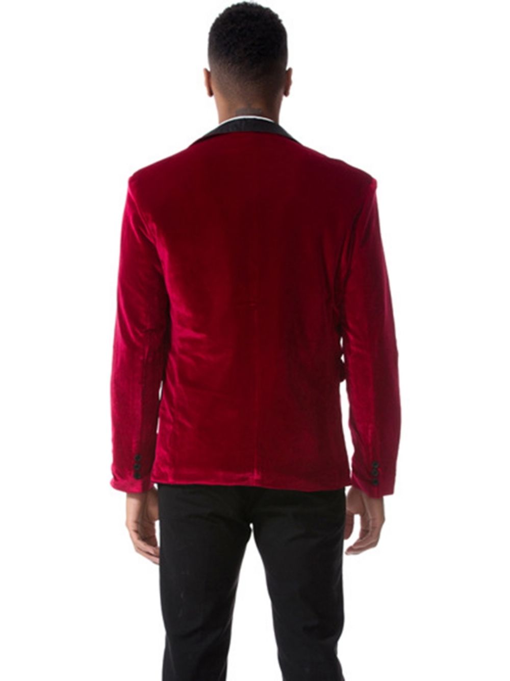 Blazer Masculino De Veludo Cotelê Liso Com Lapela Entalhada Vogue Slim