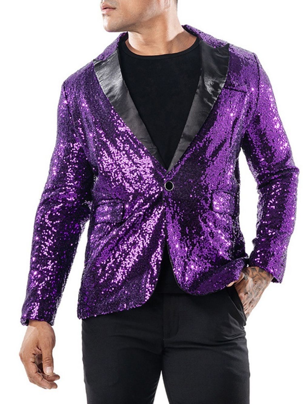 Blazer De Trajes De Smoking Masculino Simples De Um Botão