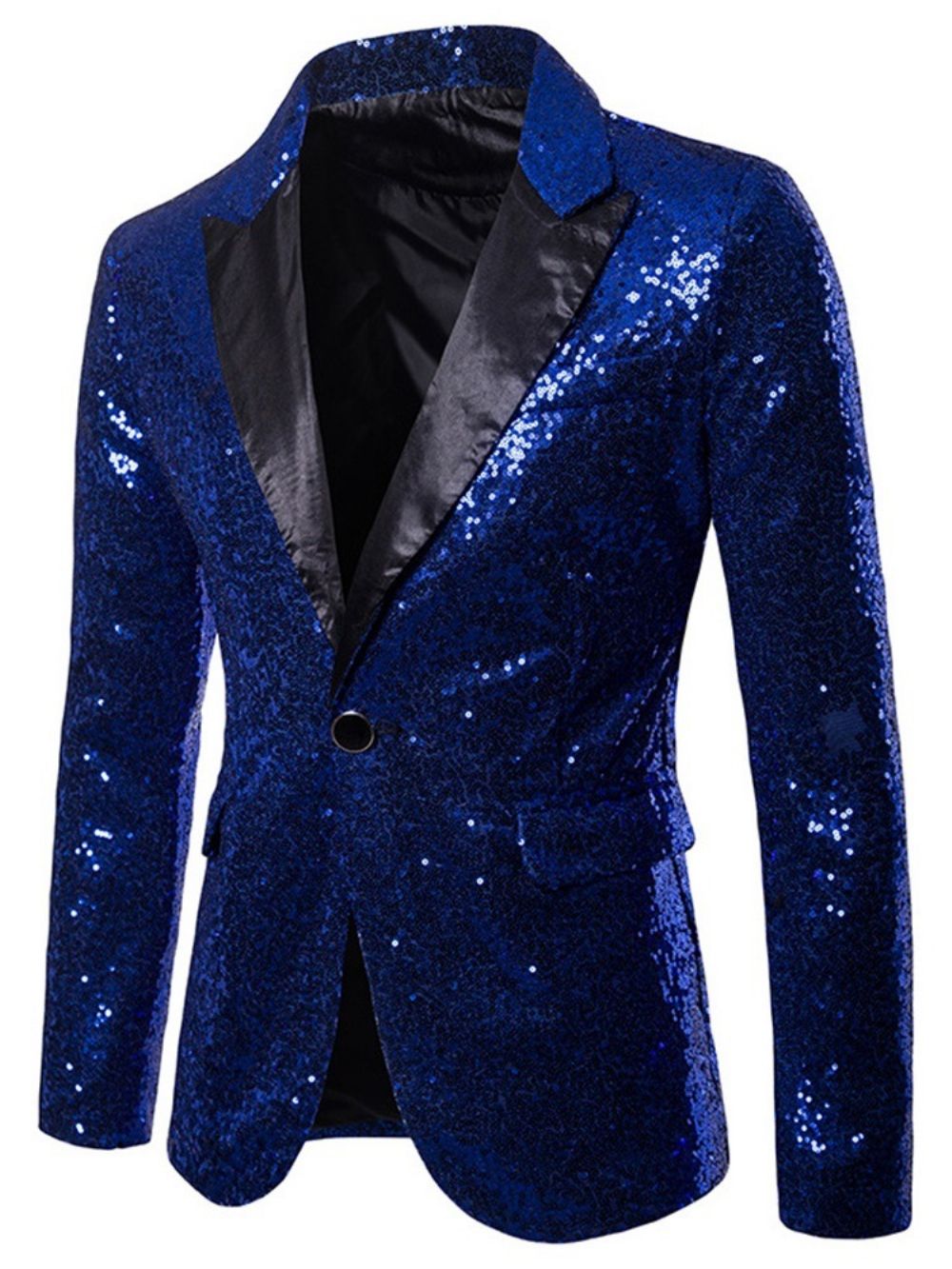 Traje De Blazer De Festa Masculino Com Lapela Entalhada De Lantejoulas Lisas