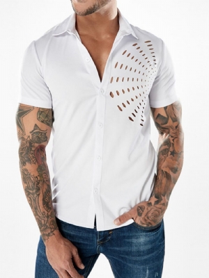 Camisa Masculina De Lapela Oca Manga Curta Branca