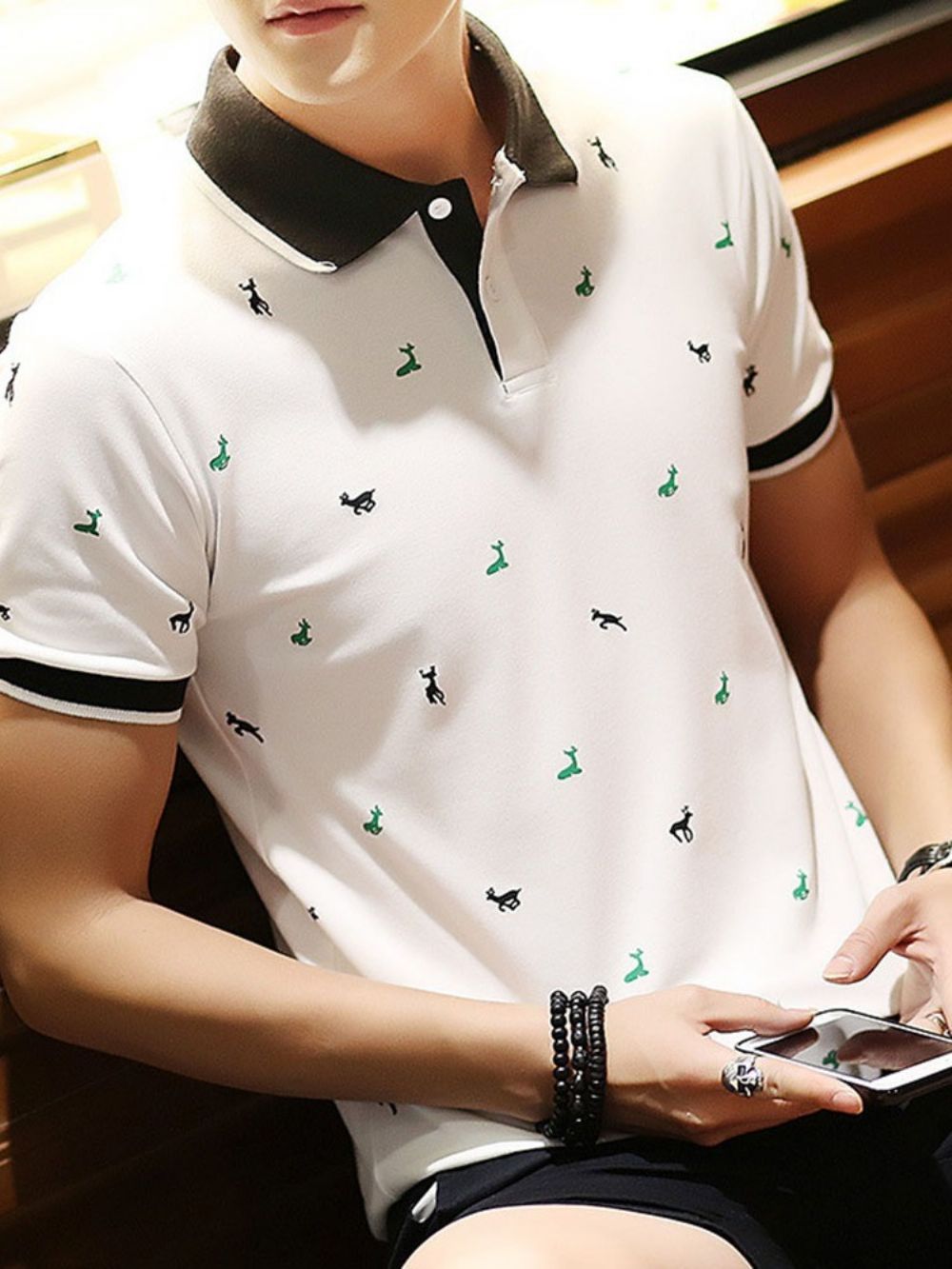 Camisa Polo Masculina Estampa Casual Gola Polo