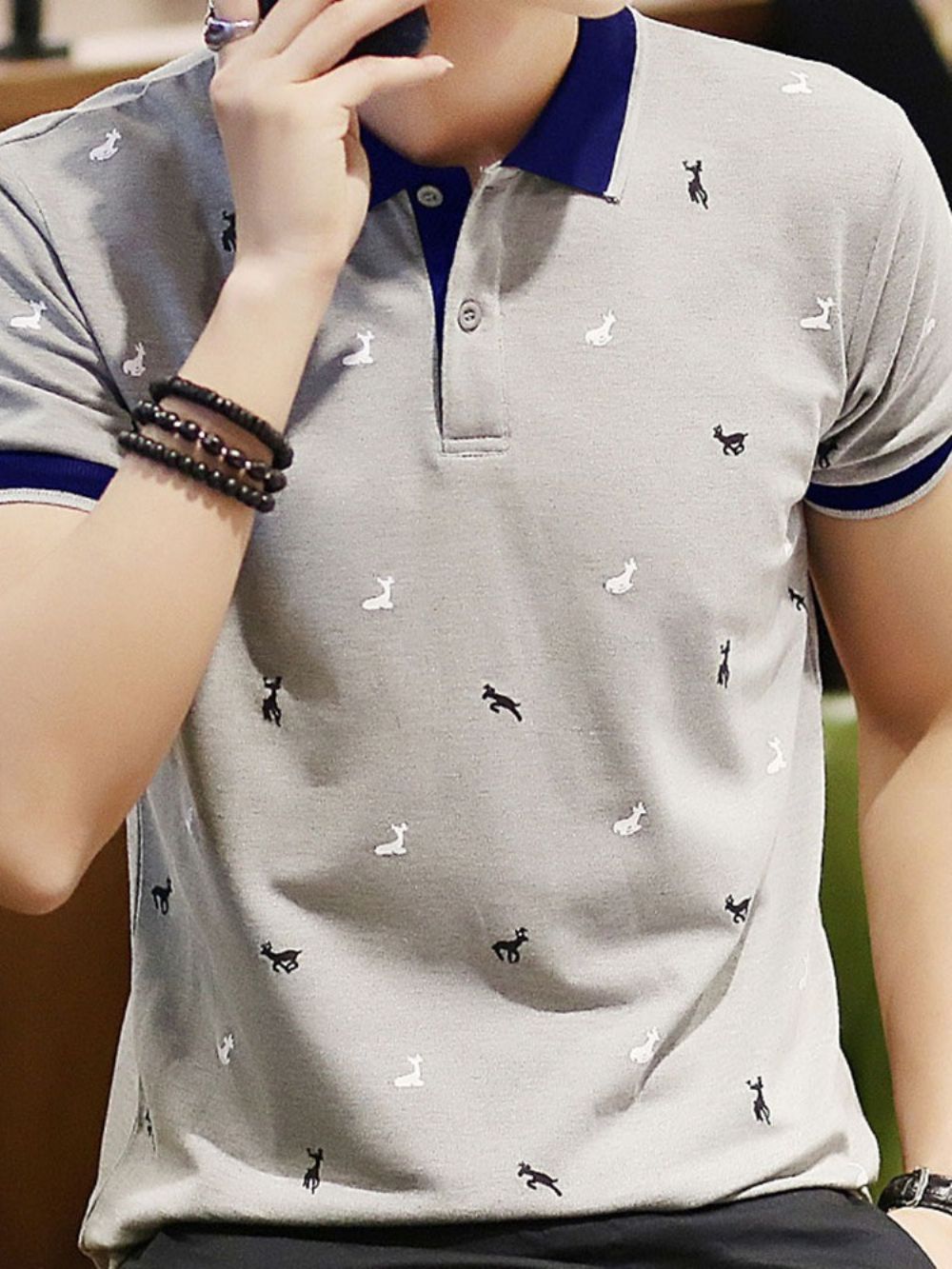 Camisa Polo Masculina Estampa Casual Gola Polo