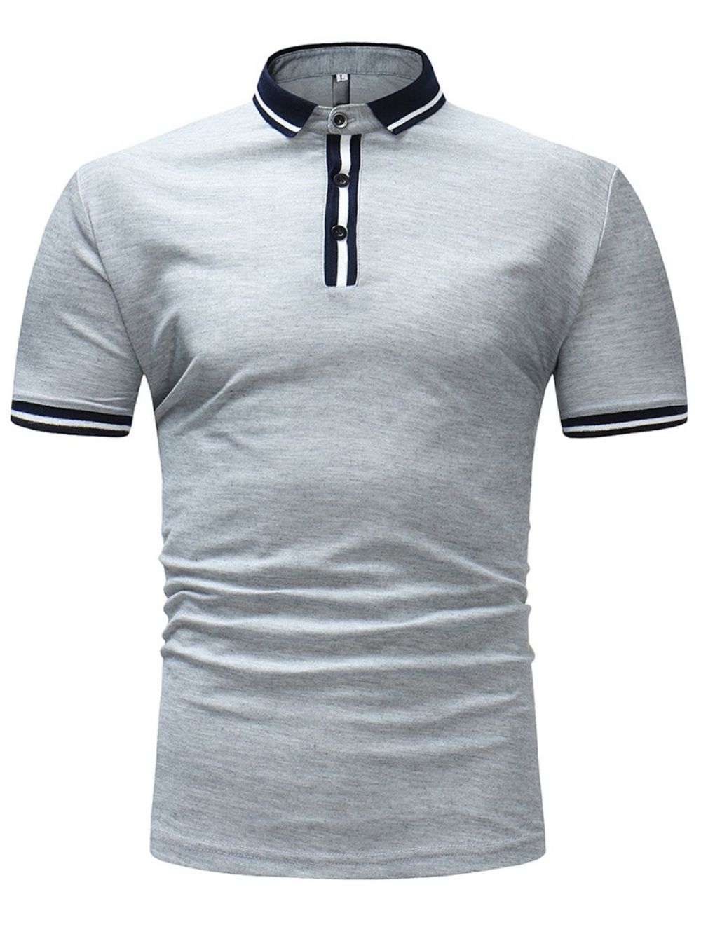 Camisa Polo Masculina Stripe Simples Fit Slim Fit