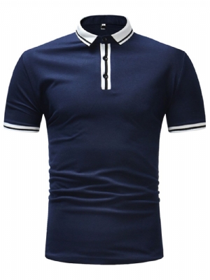 Camisa Polo Masculina Stripe Simples Fit Slim Fit