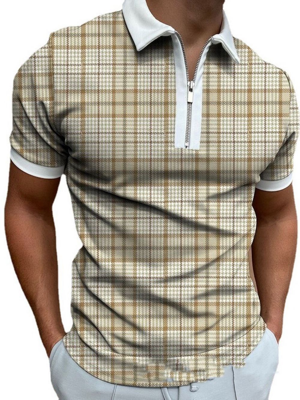 Camisa Pólo Masculina Xadrez Gola Polo Casual