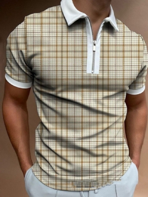 Camisa Pólo Masculina Xadrez Gola Polo Casual