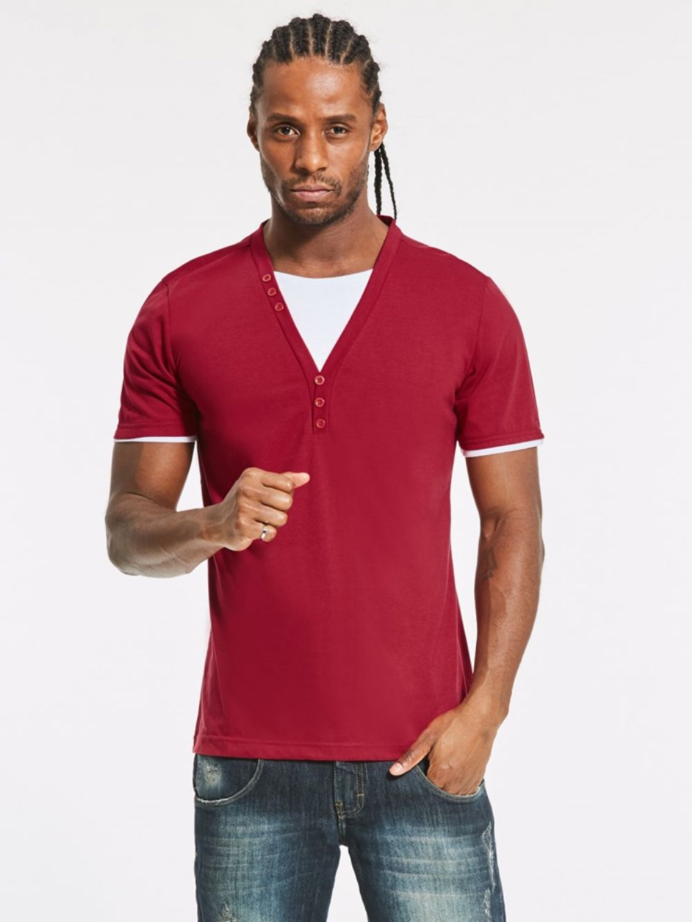 Camiseta Masculina De Camada Dupla