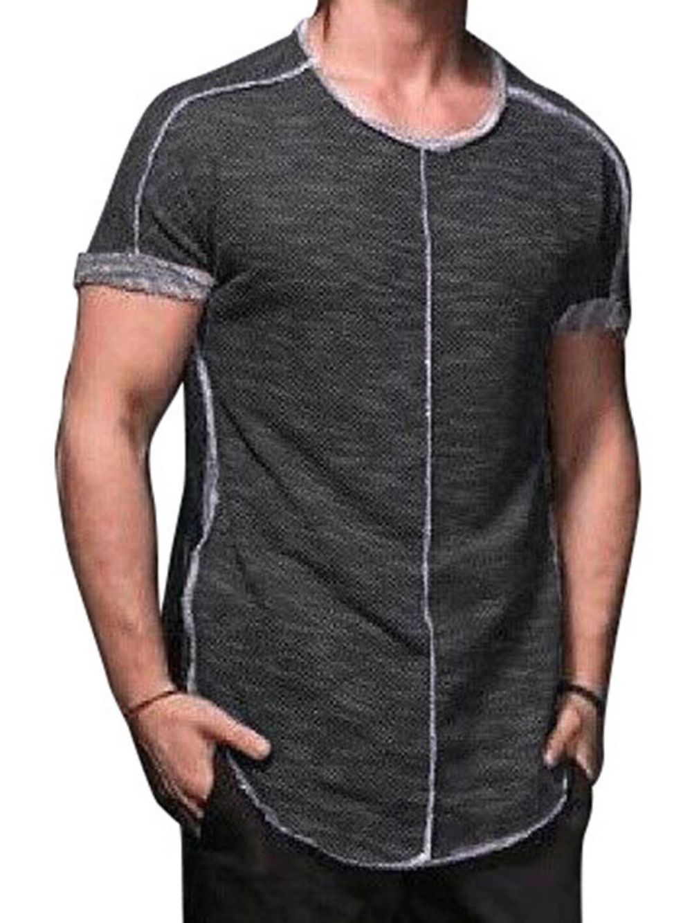 Camiseta Masculina Casual Simples Gola Redonda Manga Curta