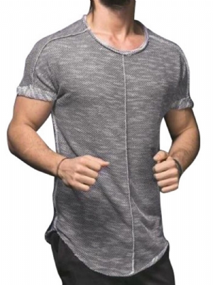 Camiseta Masculina Casual Simples Gola Redonda Manga Curta