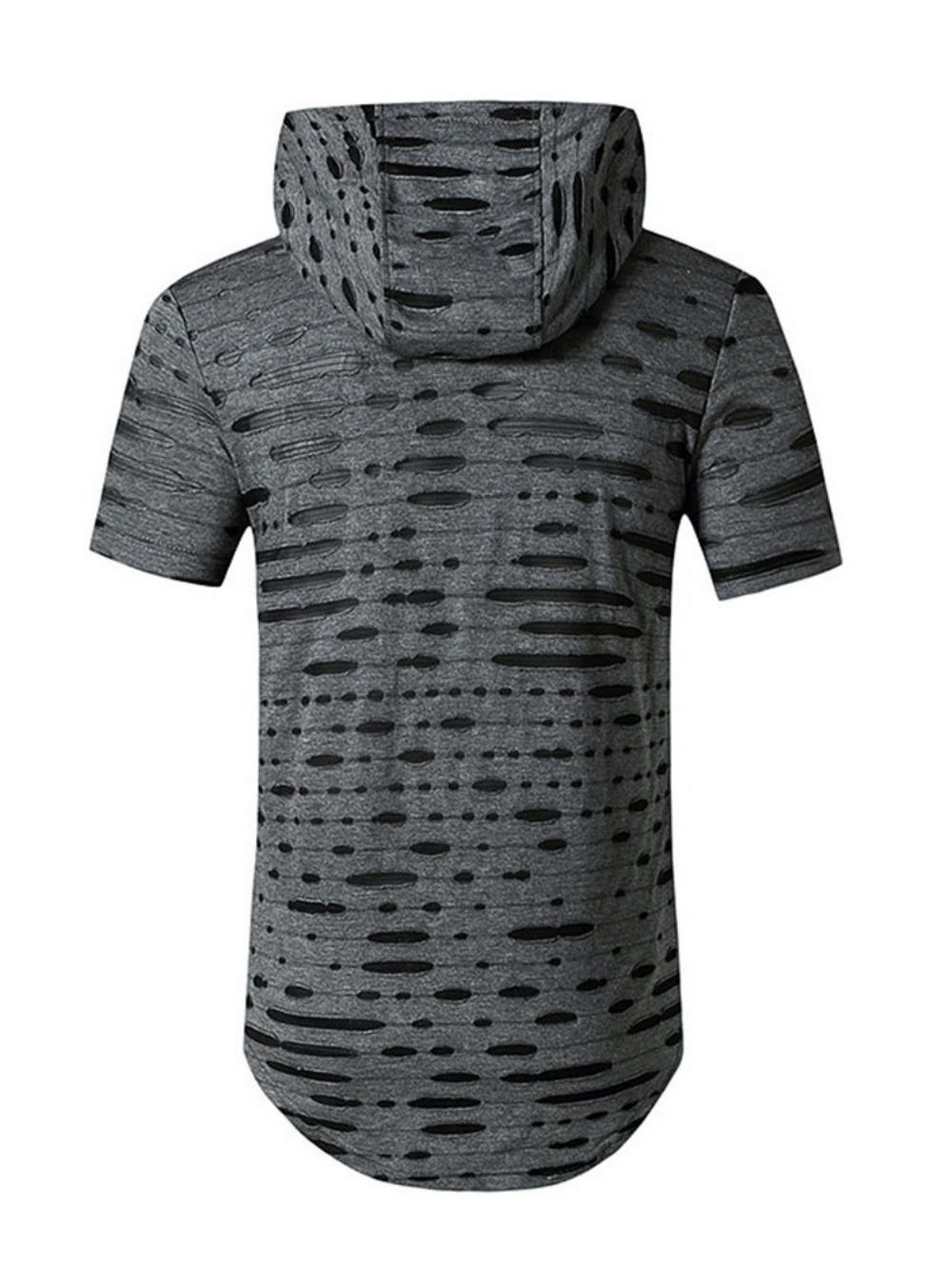 Camiseta Masculina Com Capuz Casual Buraco Reto