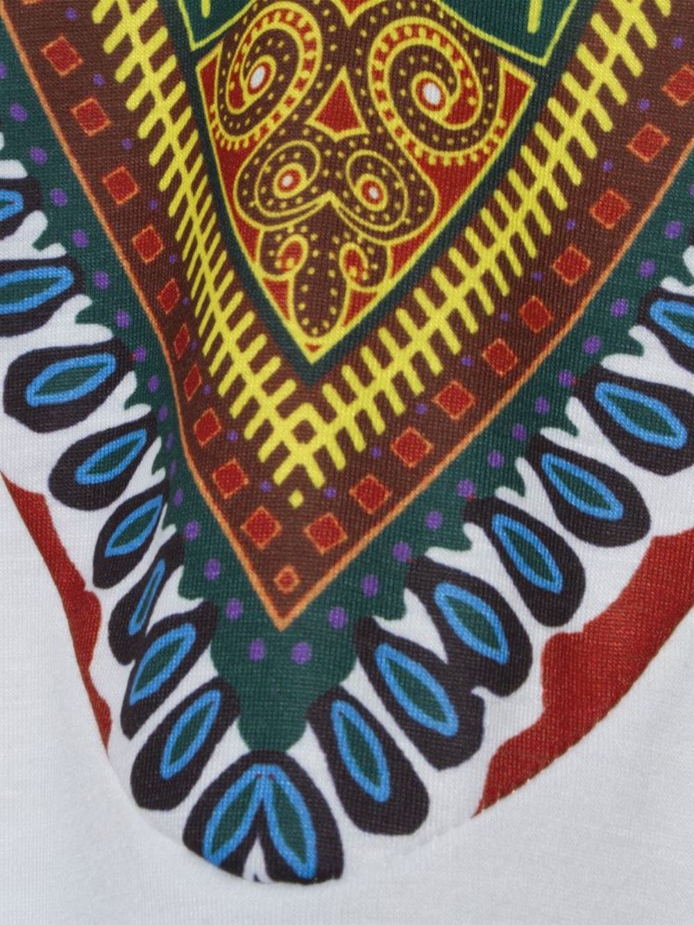 Camiseta Masculina Com Decote Em V E Estampa Dashiki Moda Africana