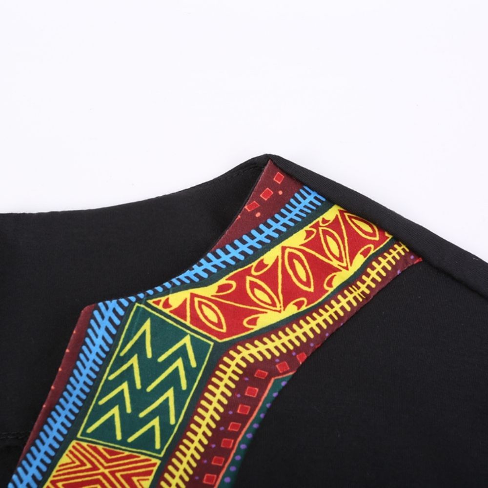 Camiseta Masculina Com Decote Em V E Estampa Dashiki Moda Africana