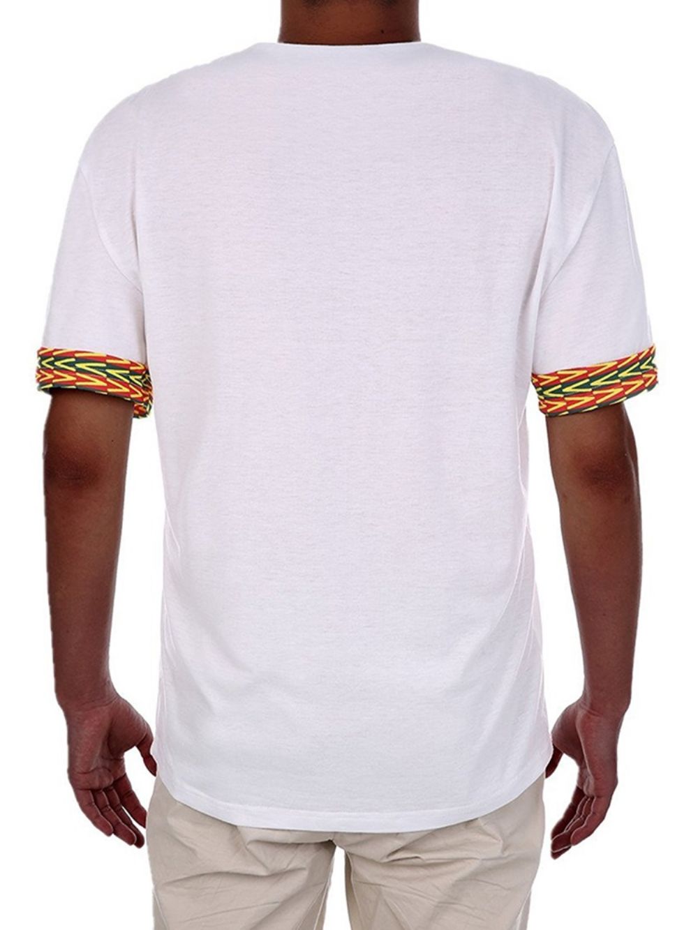 Camiseta Masculina Com Decote Em V E Estampa Dashiki Moda Africana