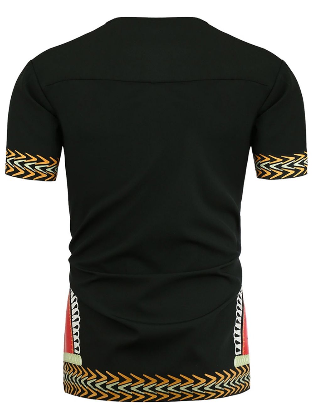 Camiseta Masculina Com Estampa Africana Moda Dashiki Decote Em V Solta