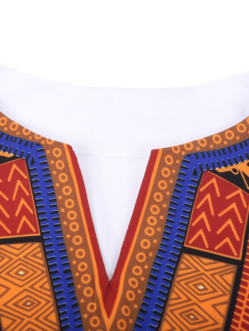 Camiseta Masculina Com Estampa Africana Moda Dashiki Decote Em V Solta