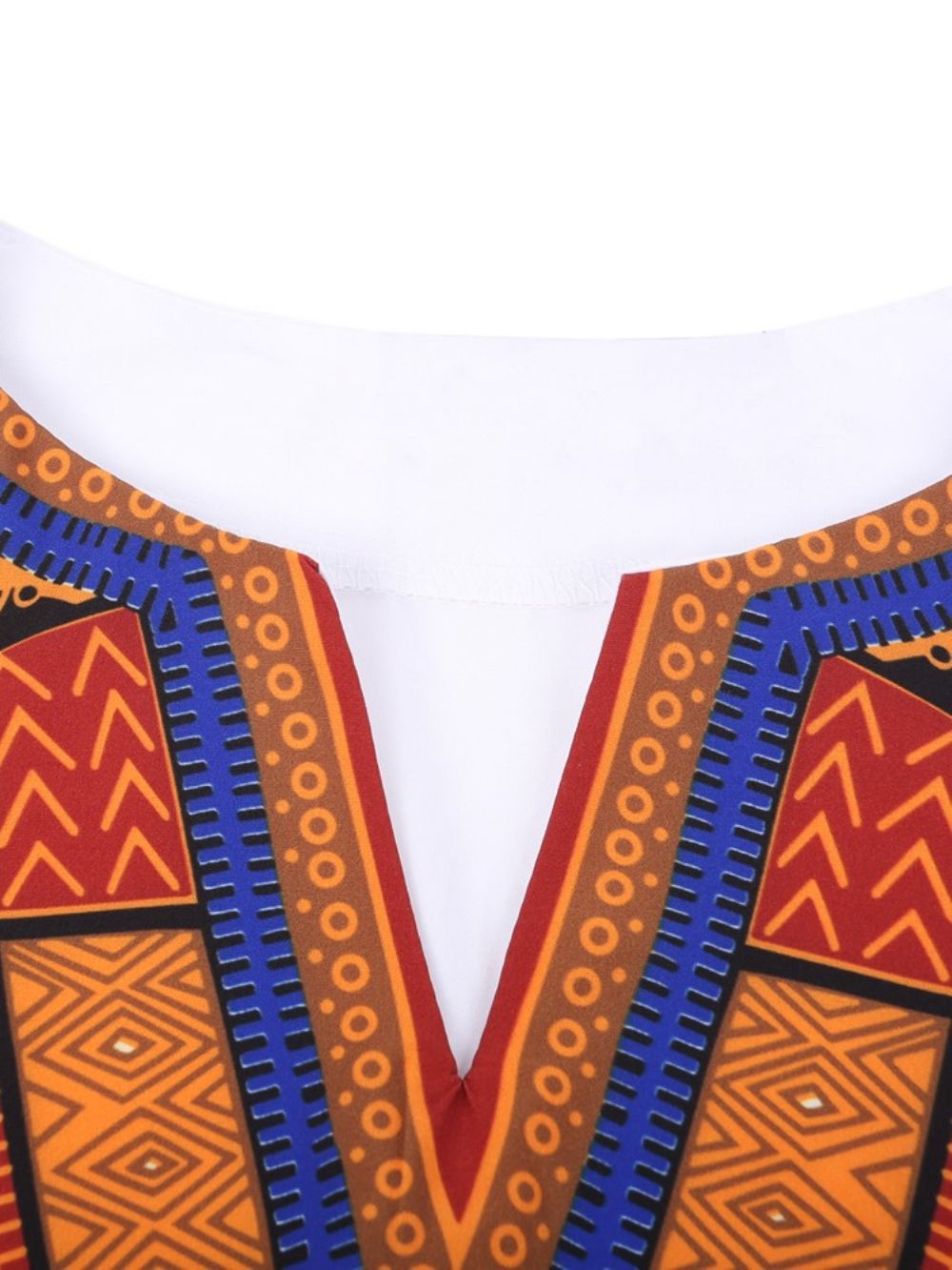 Camiseta Masculina Com Estampa Africana Moda Dashiki Decote Em V Solta