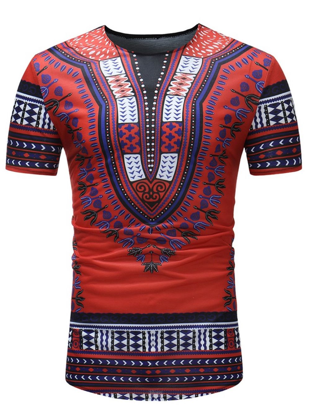 Camiseta Masculina Com Estampa Dashiki Moda Africana Slim Fit