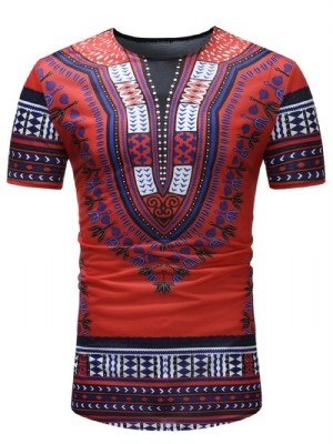 Camiseta Masculina Com Estampa Dashiki Moda Africana Slim Fit