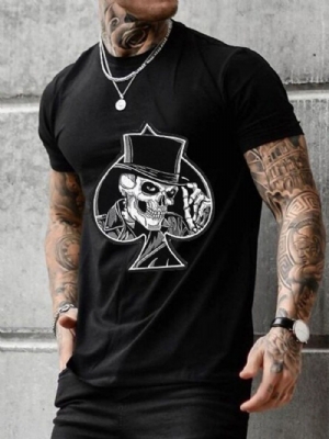 Camiseta Masculina Estampa Caveira Manga Curta Manga Curta