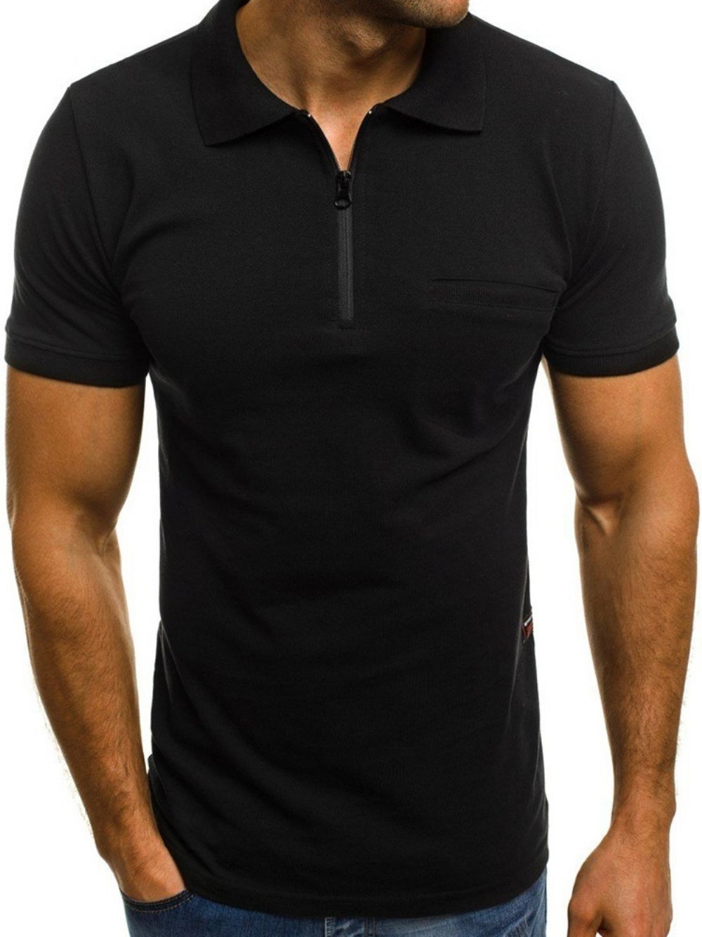 Camiseta Masculina Folgada Casual Simples Gola Polo