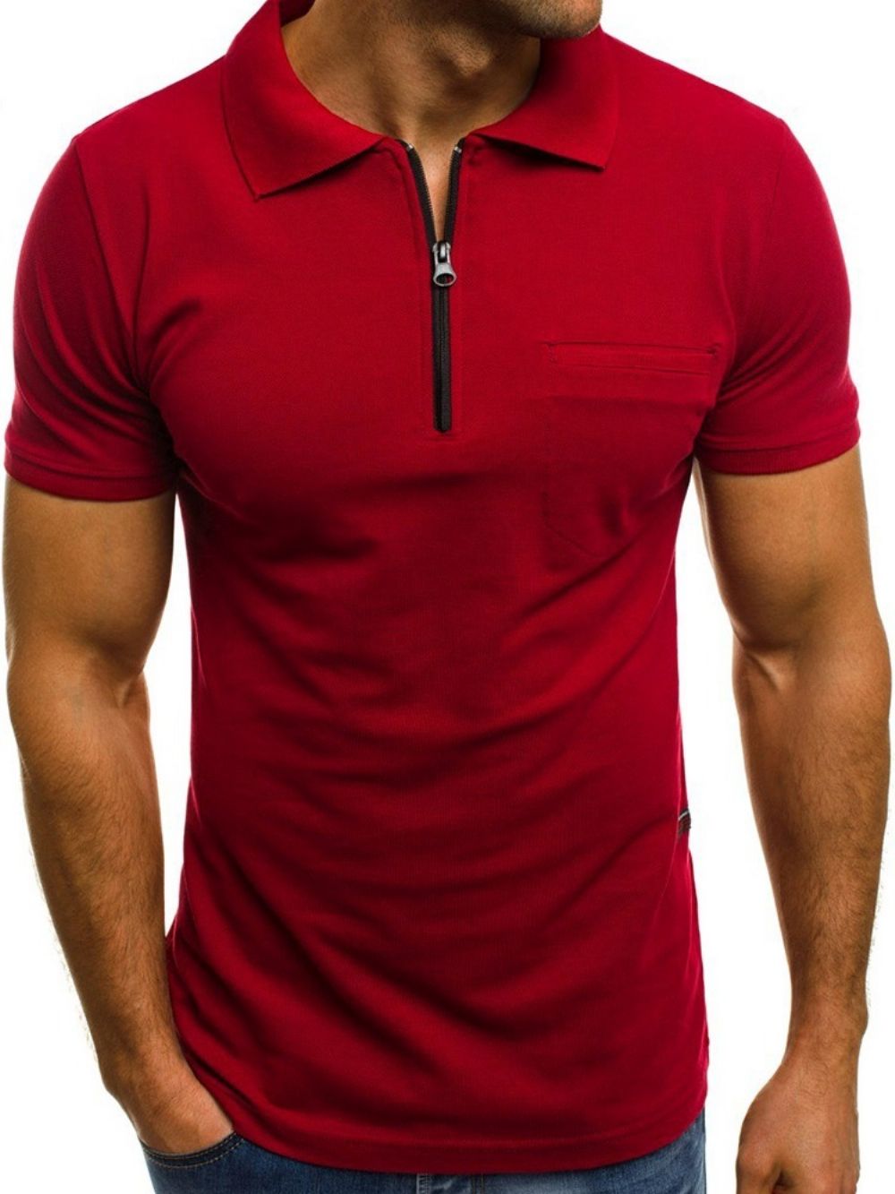 Camiseta Masculina Folgada Casual Simples Gola Polo