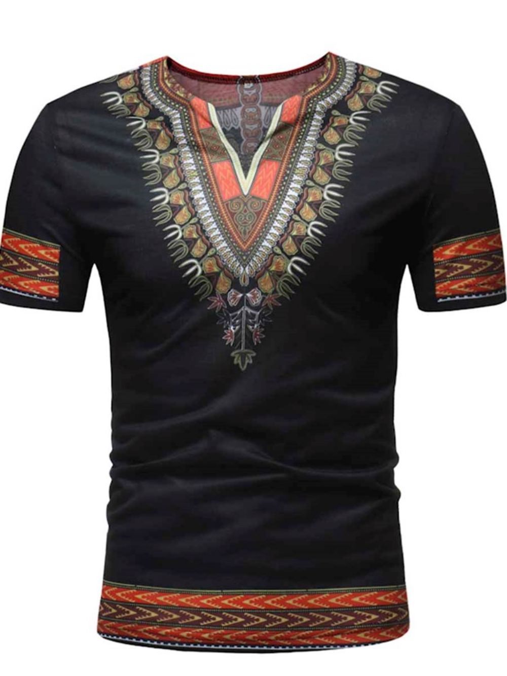 Camiseta Masculina Manga Curta Estampada Dashiki Moda Africana