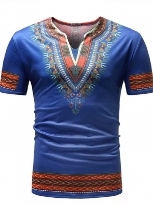 Camiseta Masculina Manga Curta Estampada Dashiki Moda Africana