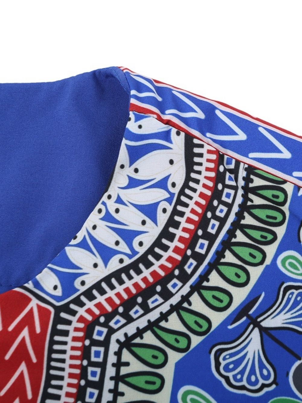 Camiseta Masculina Reta Com Estampa Africana Dashiki Com Decote Em V