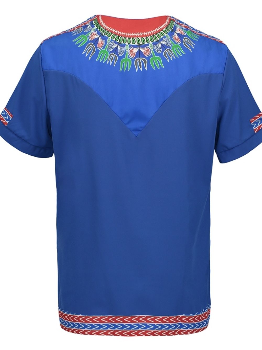 Camiseta Masculina Reta Com Estampa Africana Dashiki Com Decote Em V