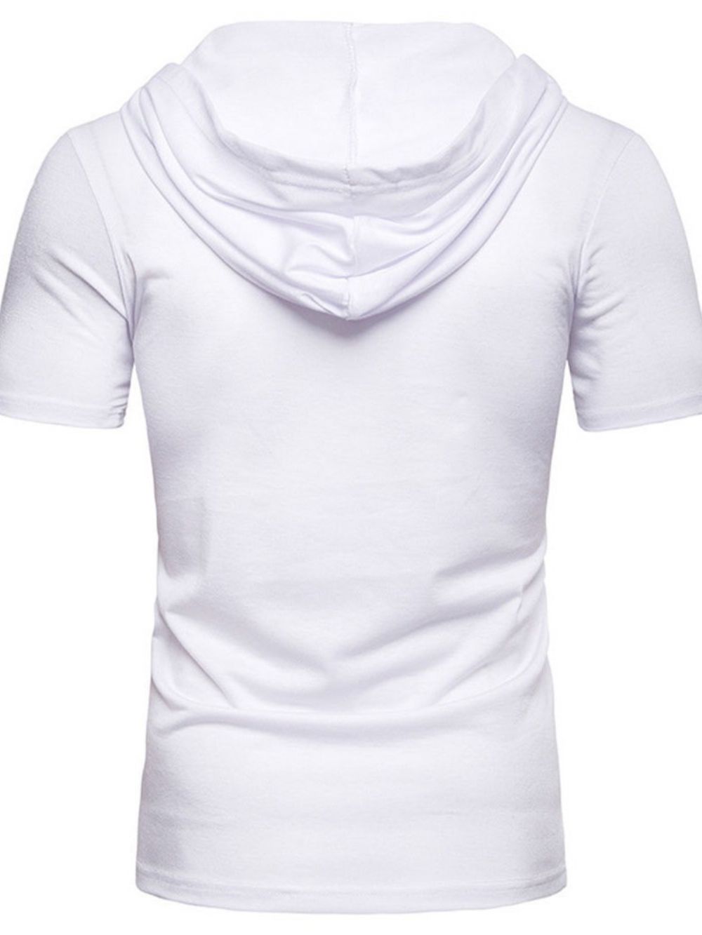 Camiseta Masculina Simples Com Capuz E Amarração Manga Curta