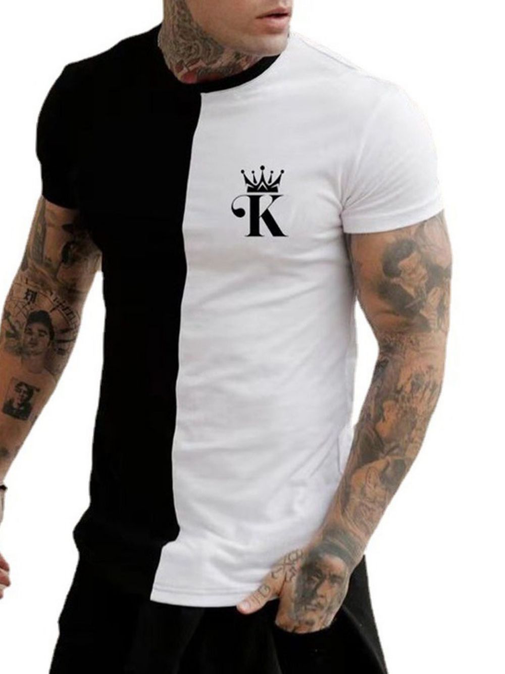 Camiseta Masculina Slim Com Gola Redonda E Letra